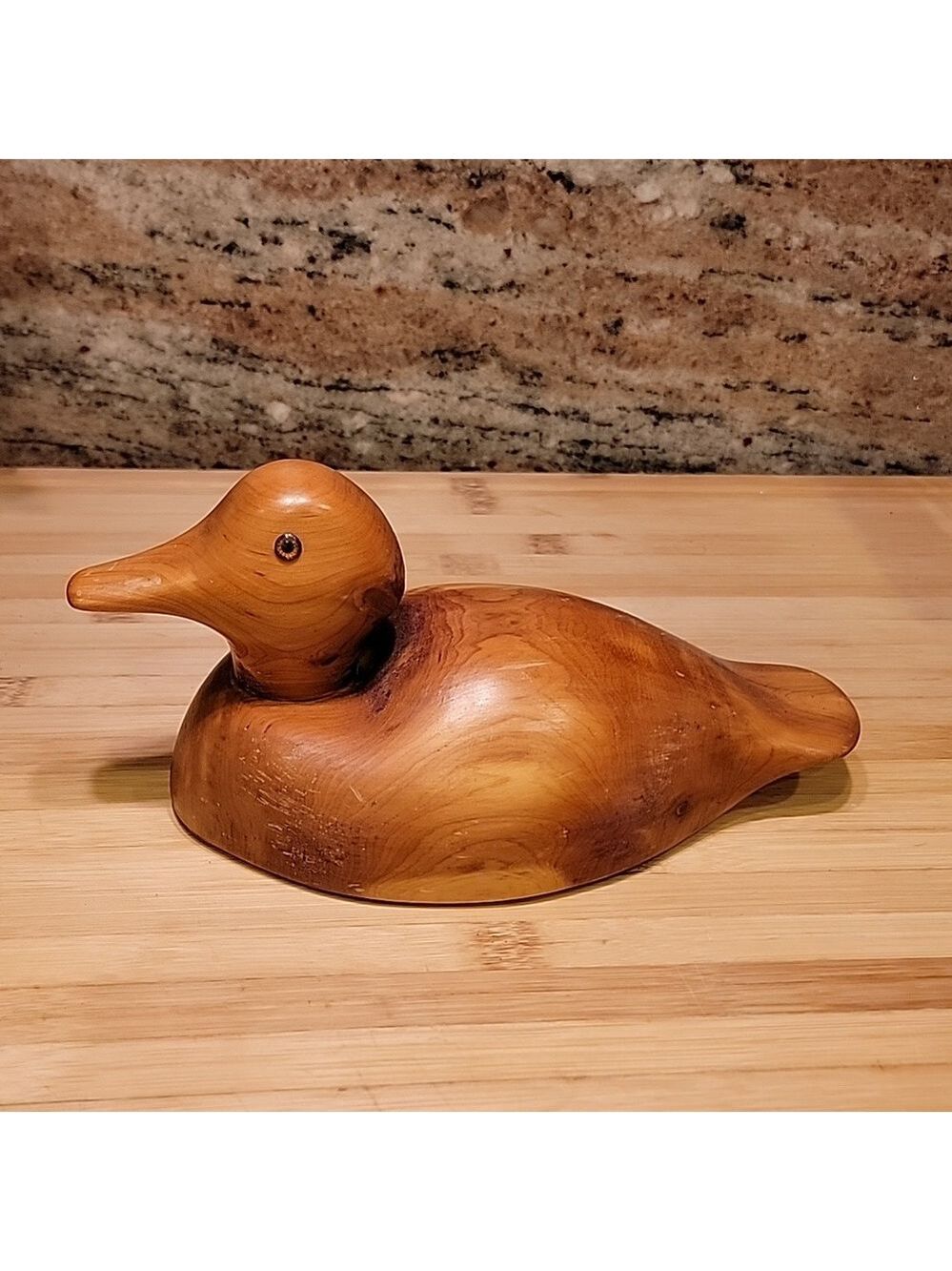 Vintage Hand Carved Wooden Duck Decoy Signed and Dated
